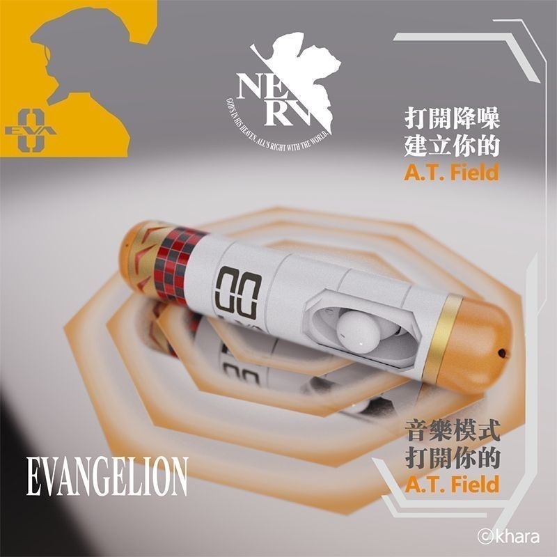 2024 สไตล ์ ใหม ่ ช ้ าง Trunk EVA00 Neon Genesis Evangelion ชุดหูฟังไร ้ สายบลูทูธ Plug-In Bolt Ac