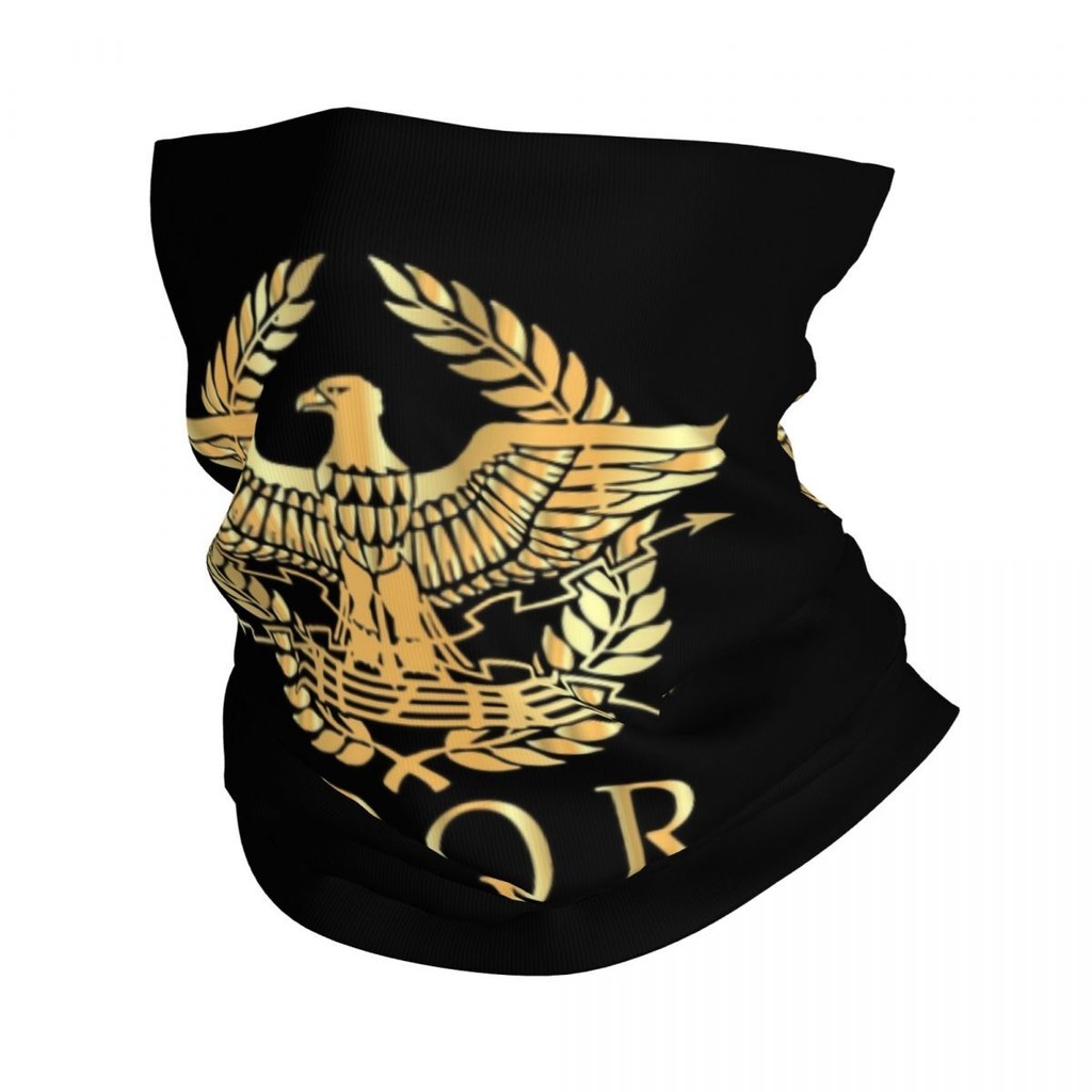 Vintage Gold Roman Empire Byzantine Eagle Emblem Bandana คออุ่นฤดูหนาวเดินป่าผ้าพันคอสกี Gaiter โรม 