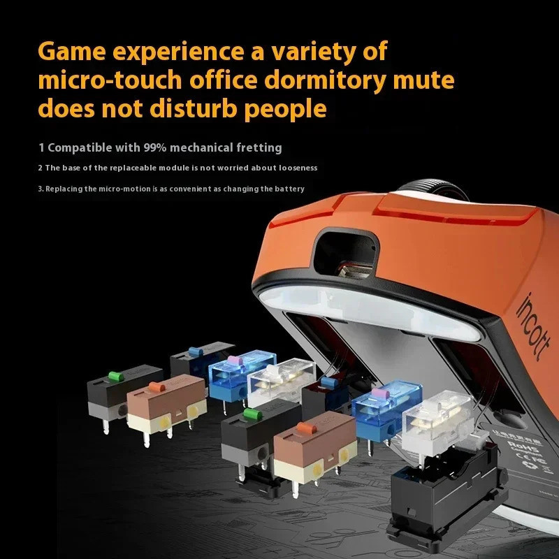 G24ไร้สายเมาส์สำหรับเล่นเกมส์โหมดคู่เซ็นเซอร์ Incott PAW3