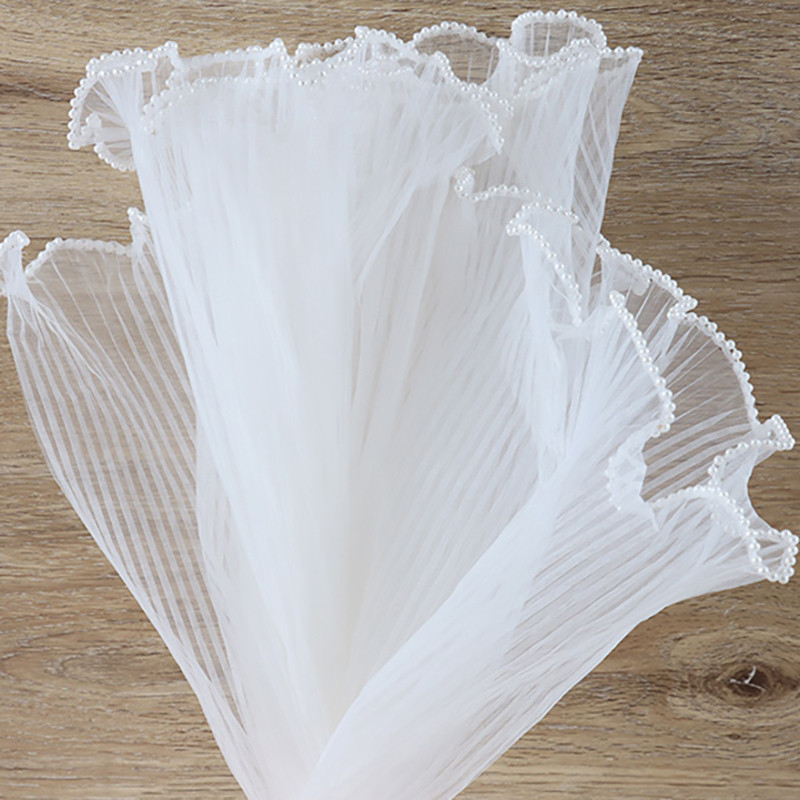 (4หลา/ถุง) 28เซนติเมตรคลื่นเส้นด้ายวันวาเลนไทน์ลูกไม้ดอกไม้บรรจุภัณฑ์วัสดุตาข่ายเส้นด้ายเทศกาลกล่องของขวัญบรรจุภัณฑ์แฮนด์เมดทําเองริบ - รูปที่ 4