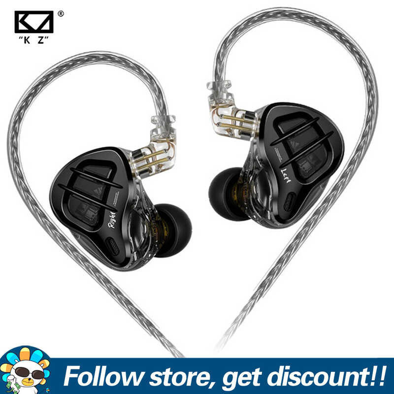 Earphone KZ ZAR 7BA+1DD In Ear Earbuds HiFi Bass Music IEMs Headphones Noise Cancelling Sports Runn