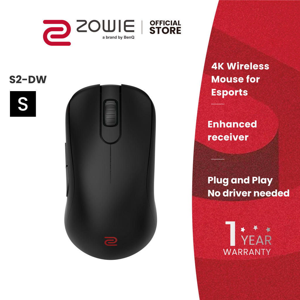 ZOWIE S2-DW 4K Wireless Mouse for Esports ขนาด S/เล็ก (เมาส์เกมมิ่ง 4K, เมาส์ไร้สาย)