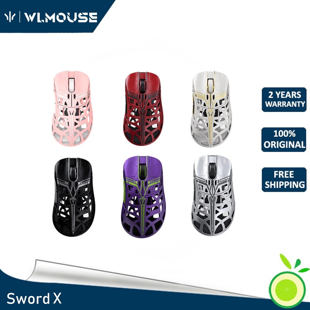 Wlmouse Sword X เมาส์ไร้สายโลหะผสมแมกนีเซียม, PAW3950HS, อัตราคืน 8K, การออกแบบตามหลักสรีรศาสตร์สํา