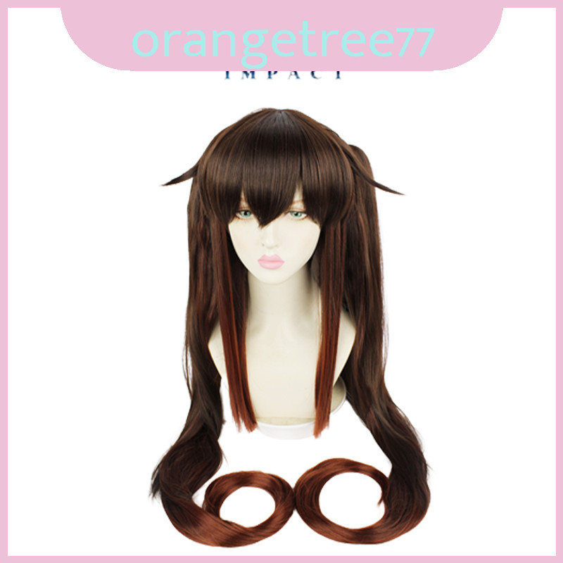 วิกผม.Cosplay.Hutao.Genshin.Impact.ปรับขนาดได้.เหมาะสำหรับ.Con.และความร้อนสูง