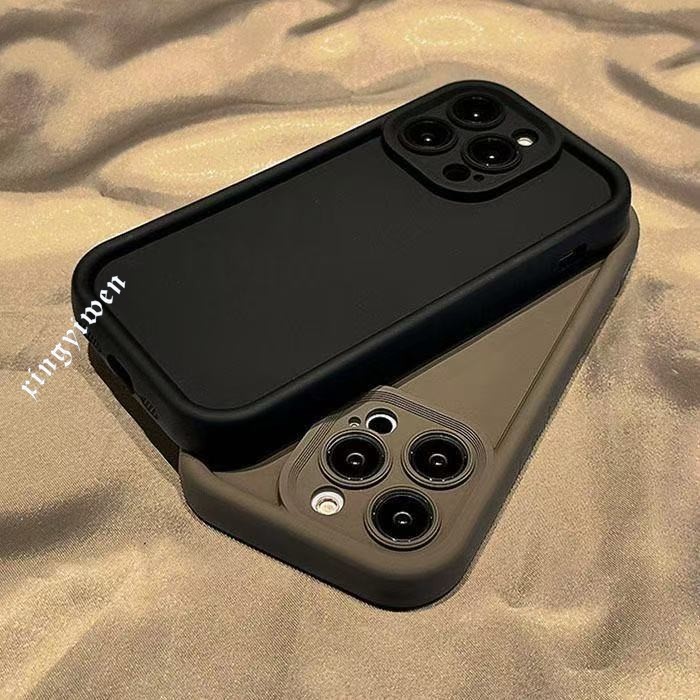 ปลอก OPPO CPH2273 CPH2321 CPH2271 CPH2269 CPH2349 Simple Liquid Solid Black Candy Color Case Angel E