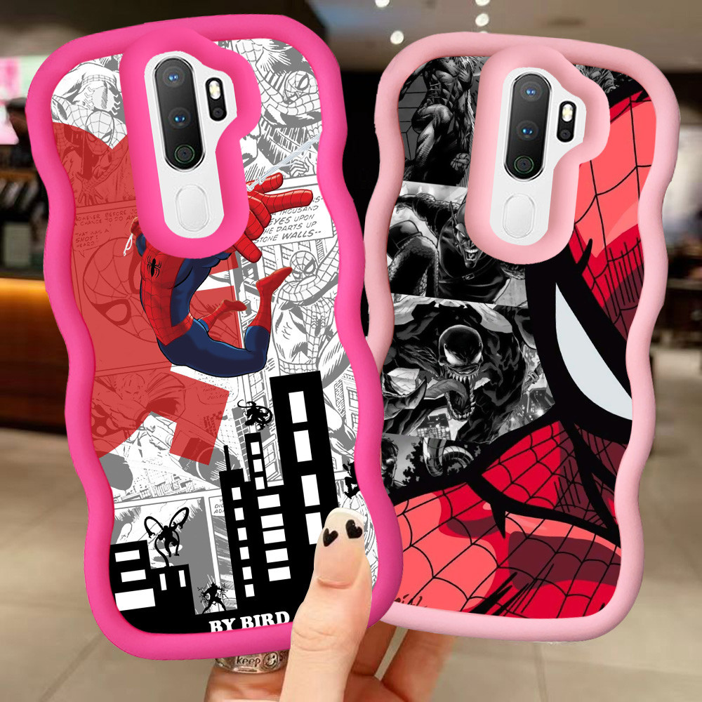 MERAH Z-2 Spider-Man Red Black Pink Casing สําหรับ OPPO A9 F11 A5 2020