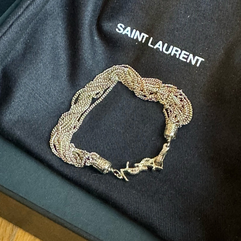 New! YSL Loulou Twisted Chains Bracelet