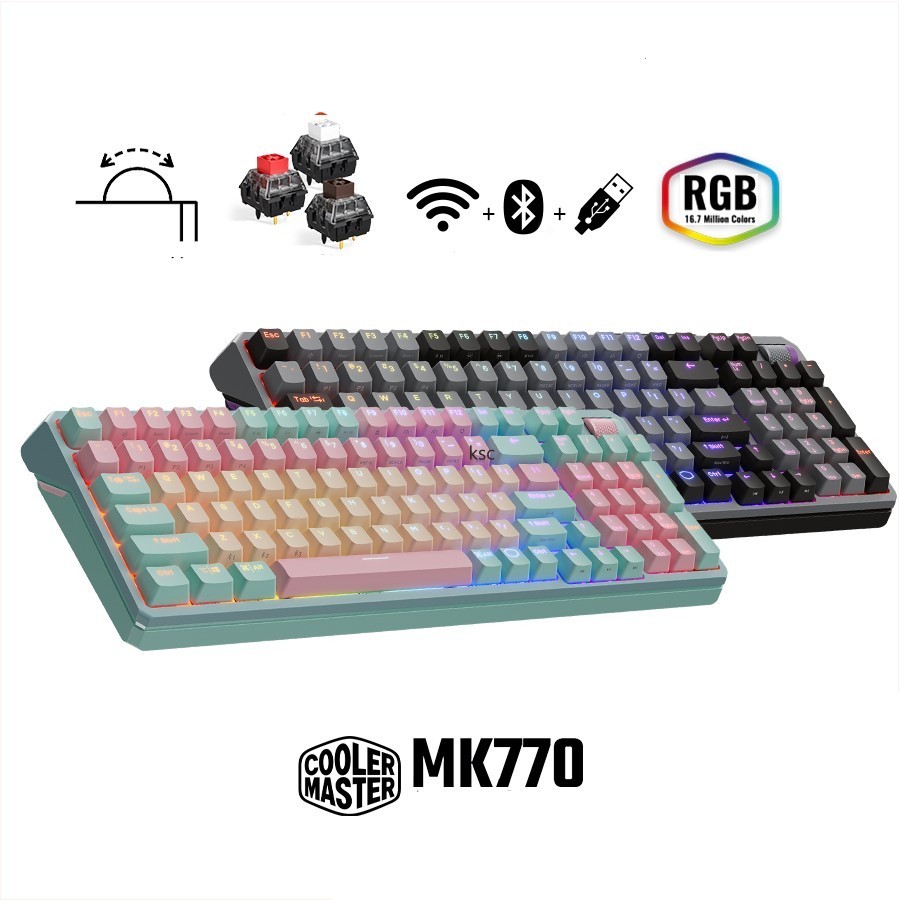 มาใหม่ คีย์บอร์ดไร้สาย (Keyboard) MK770 Hybrid Wireless Gaming - Cooler Master