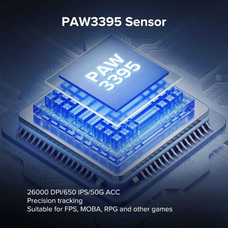 ▥ Kysona Mouse Komputer ออปติคอลไร้สายสำหรับ Paw3395 M511 58G น้ำหนักเบาพิเศษ26000dpi 6ปุ่ม90ล้