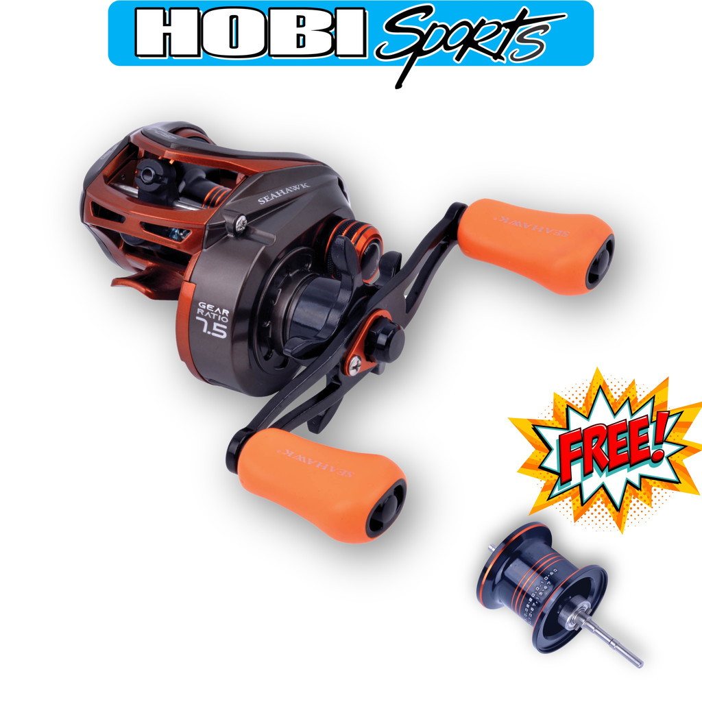 Seahawk Ryoku 103HSL🎁 ฟรีสปูลตื้น﻿Drag Clicker V-Cast Long BaitCasting Fishing Reel