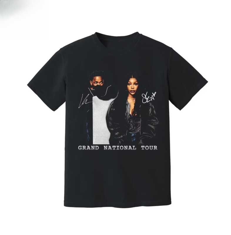 เสื้อยืด Grand National Tour Heavyweight - GNX - Kendrick Lamar - SZA - Concert Merch, ฝาครอบอัลบั้ม