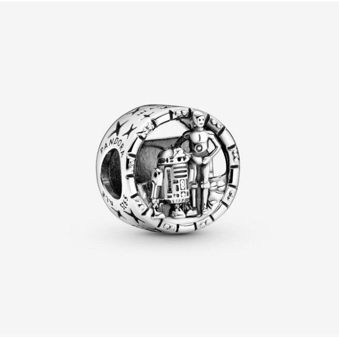 ♞,♘[พร้อมส่ง สินค้าแท้ ] Pandora Star Wars C-3PO and R2-D2 Openwork Charm XFS
