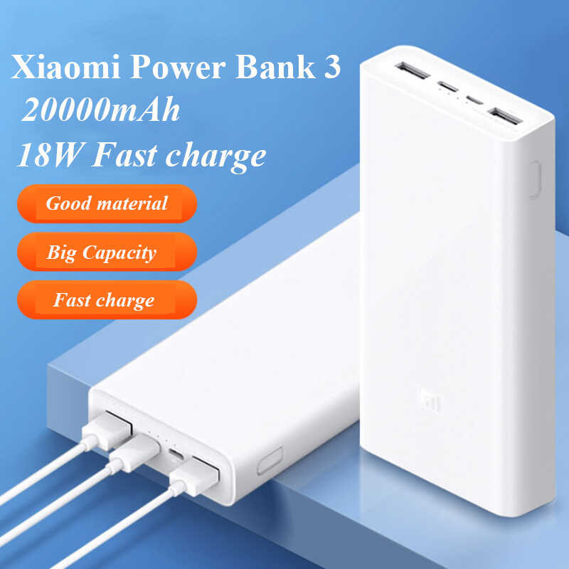 ▥ Power Ba 3 20000Mah Plm18zm 18W 2-Way Quick Charging USB C Mi Powerba 20000 Portable Ex