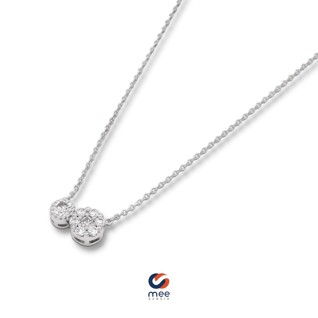 สร้อยคอพร้อมจี้เพชร เพชรรวม 0.19 กะรัต ตัวเรือนทองขาว 18K ขนาด 39 ซม. น้ำหนัก 1.8 กรัม [NL240019]