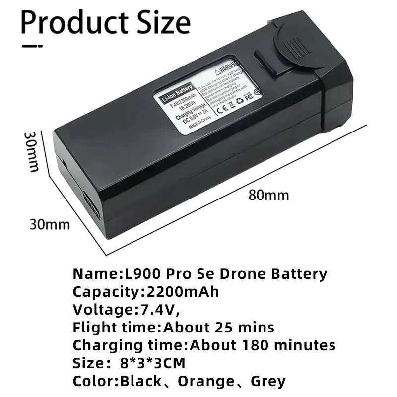 ▥ LYZRC L900 Semax Droneแบตเตอรี่ 7.4V 2200Mahสําหรับเดิมl900 Proseแบตเตอรี่l900 Prosemax Drone