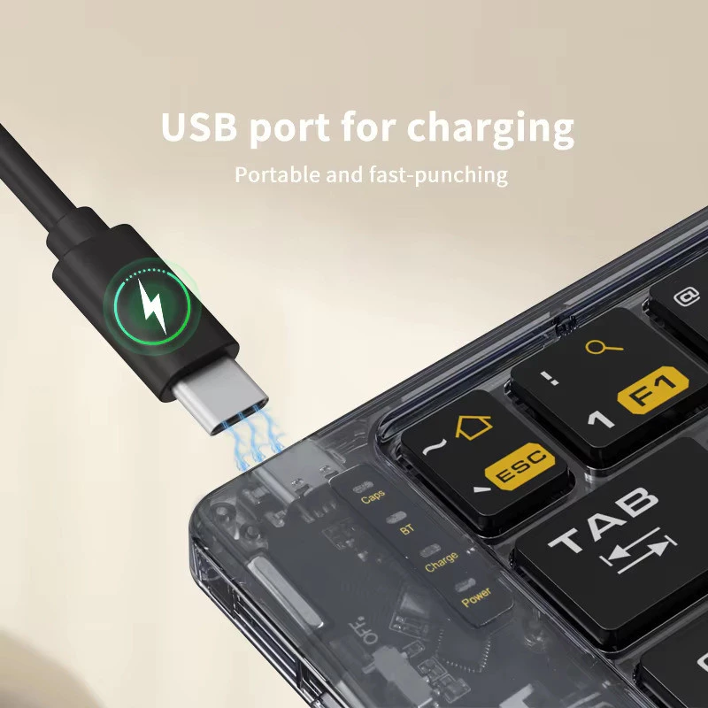 Jomaa คีย์บอร์ดไร้สายพับได้ โปร่งใส เชื่อมต่อ Bluetooth พร้อมเมาส์ thumbnail 5