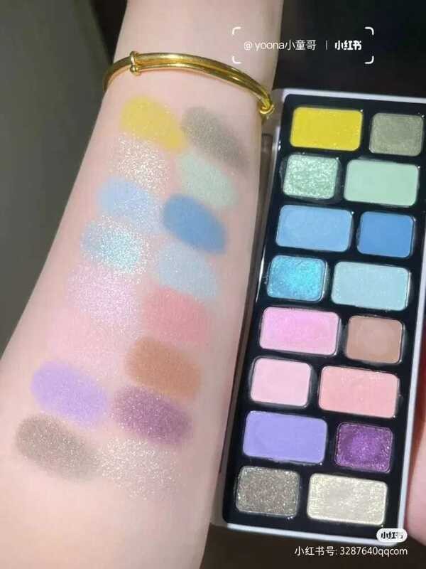 ▥ Qianyan Original 16 สีอายแชโดว์ Chameleon Gothic Shimmer Glitter Smoky Matte Eye Shadow แต่งห