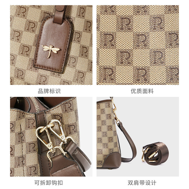 Red Dragonflyกระเป๋าผู้หญิงขนาดใหญ่ความจุWesternสไตล์Crossbodyกระเป๋า 2023 ใหม่High-end Retroพิมพ์ก