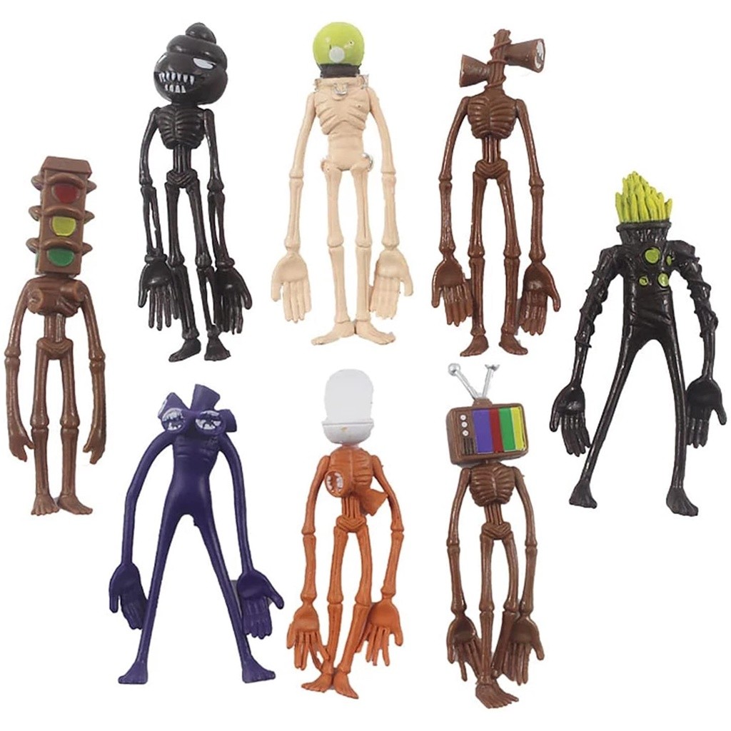 ในสต็อก 8 ชิ้น/เซ็ตอะนิเมะไซเรนหัว Action Figure ของเล่น Sirenhead Foundation Scp 6789 สยองขวัญตุ๊กต