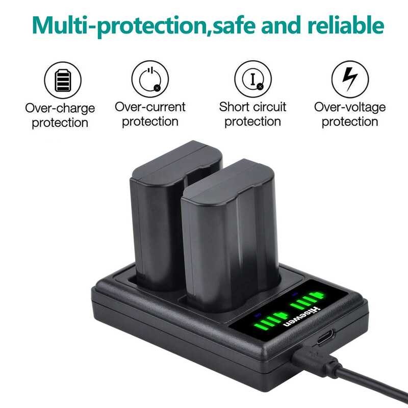 ❃ En-El15c En-El15b แบตเตอรี่ En-El15 + ที่ชาร์จคู่ USB LED พร้อมพอร์ต Type-C สำหรับ Nikon Z5 D