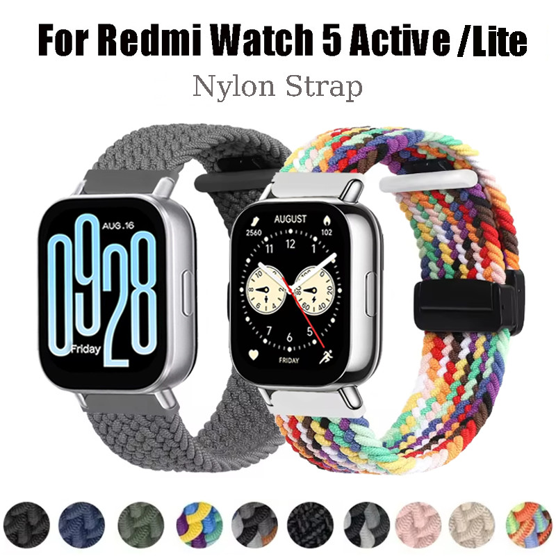 สายรัดไนลอนสําหรับ Redmi Watch 5 Active Breathable สร้อยข้อมือสําหรับ Redmi Watch 5 Lite Braided Loop Strap สายรัดข้อมืออุปกรณ์เสริม