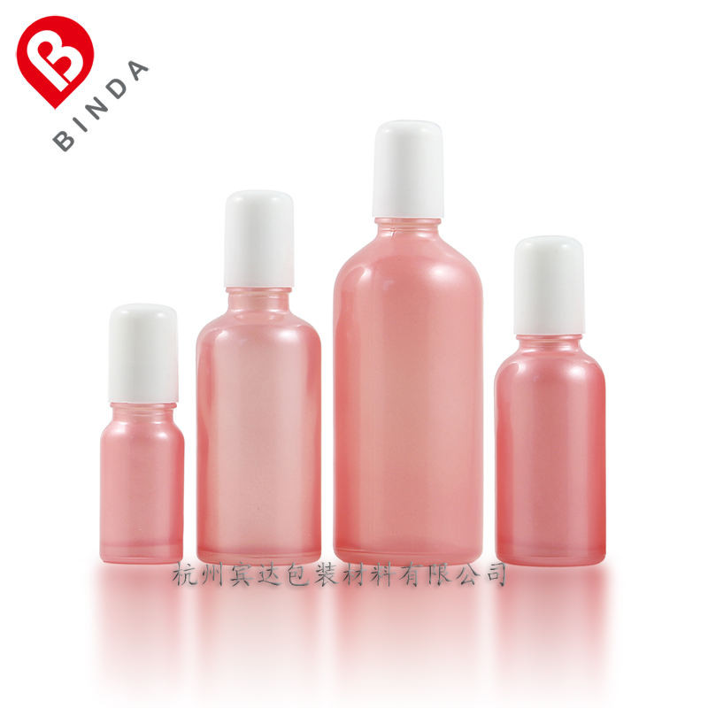 Pink Roll-On Bottle Roll-On Perfume Sample Glass Portable Sub-Bottle 10ml 30ml 50ml 100ml F