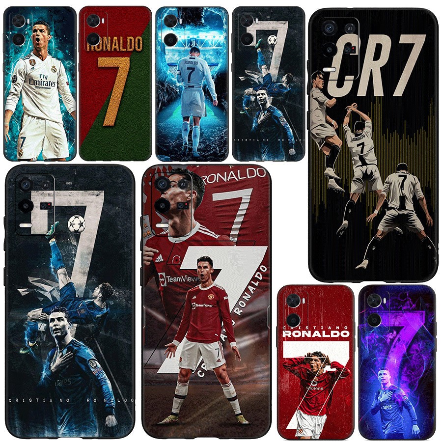CR7 Cristiano Ronaldo สําหรับ Realme 3 5 6 7 8 Pro 5i 5s Q 6i 7i เคสโทรศัพท์สีดํานุ่ม