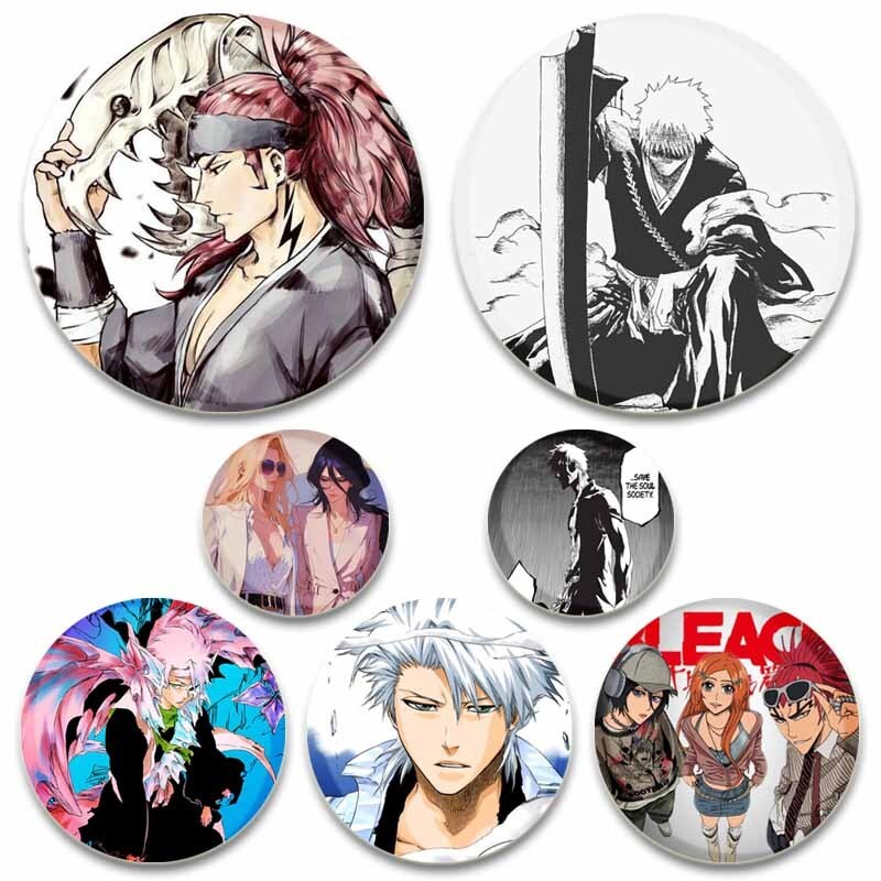 อะนิเมะรูป Rukia Renji Byakuya Kuchiki Byakuya Sajin Renji Badge เครื่องประดับแฟชั่นอุปกรณ์เสริมเข็ม