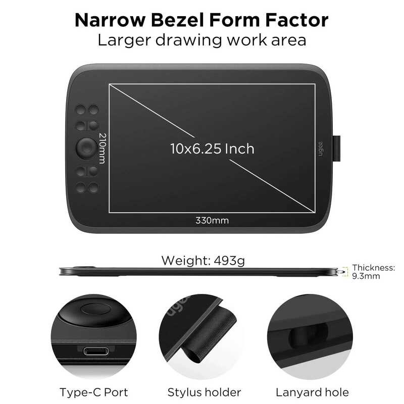 ▥ Ugee แท็บเล็ตวาดรูปแบบมืออาชีพ M908 M808กระดานดิจิทัลแผ่นเขียนพร้อมปากกาสำหรับ PC Windows เด็