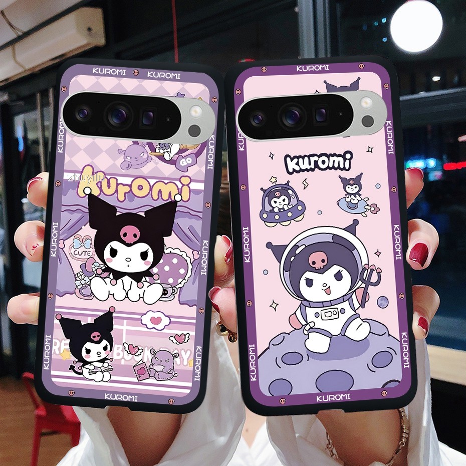 น่ารักการ์ตูน Kuromi สําหรับ Google PIXEL 9 G2YBB GUR25 G1B60 การ์ตูน Kuromi เคสโทรศัพท์ปกอ่อน