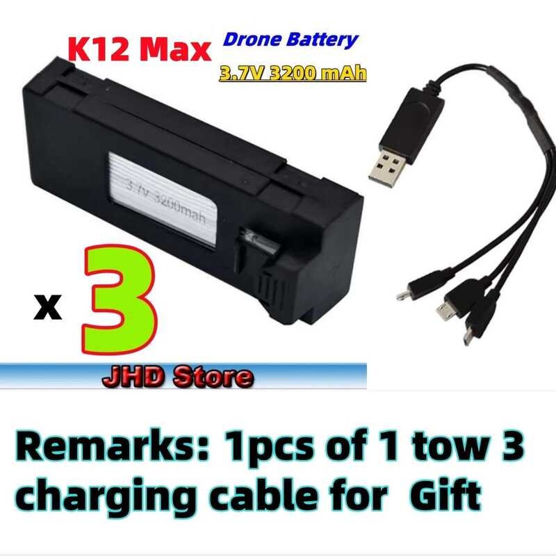 ▥ JHD Max 3.7V 3200Mah Lipo สํารอง K12max แบตเตอรี่สําหรับ K12 Mini Drone แบตเตอรี่ RC Partsk12