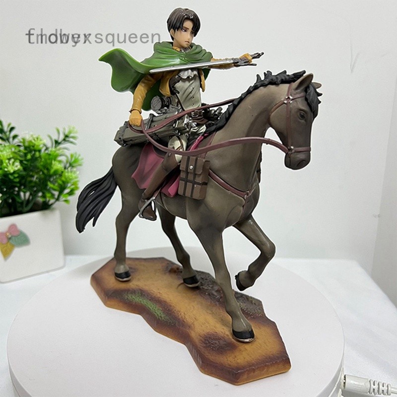 ในสต็อก flowerqueen 18 ซม.โจมตีบน Titan Levi อะนิเมะรูป Ichiban Kuji Levi Horse Action Figure Levi A