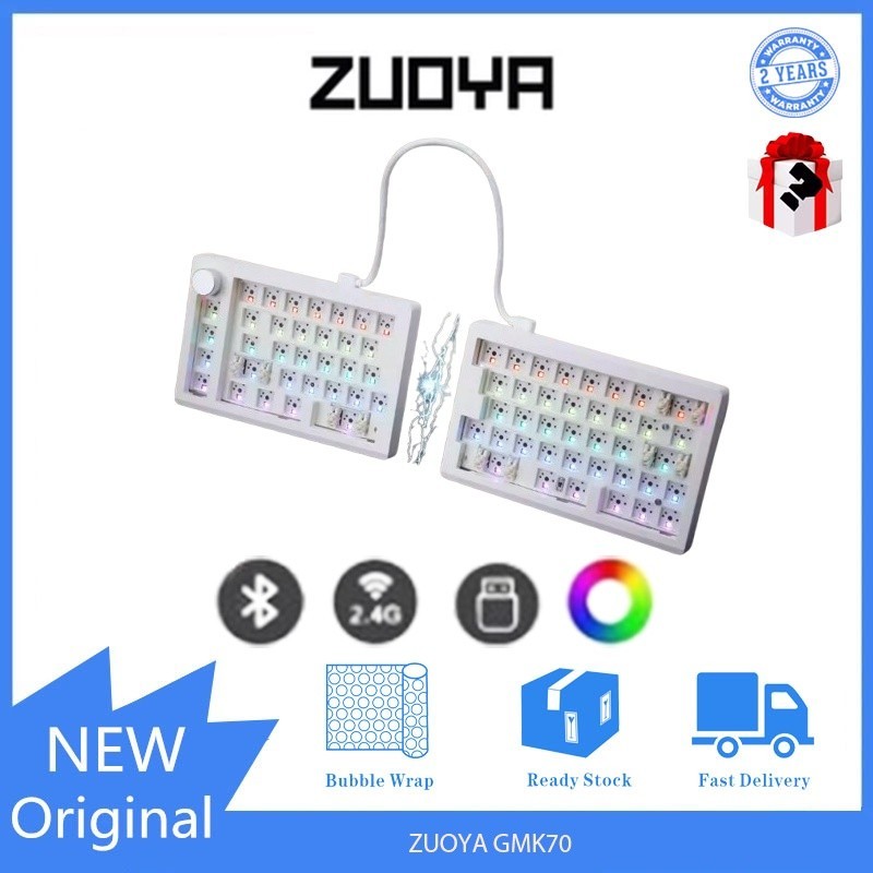 Zuoya GMK70 Split kit ชุดคีย์บอร์ดมือเดียวบลูทูธตามหลักสรีรศาสตร์ RGB 3 โหมด
