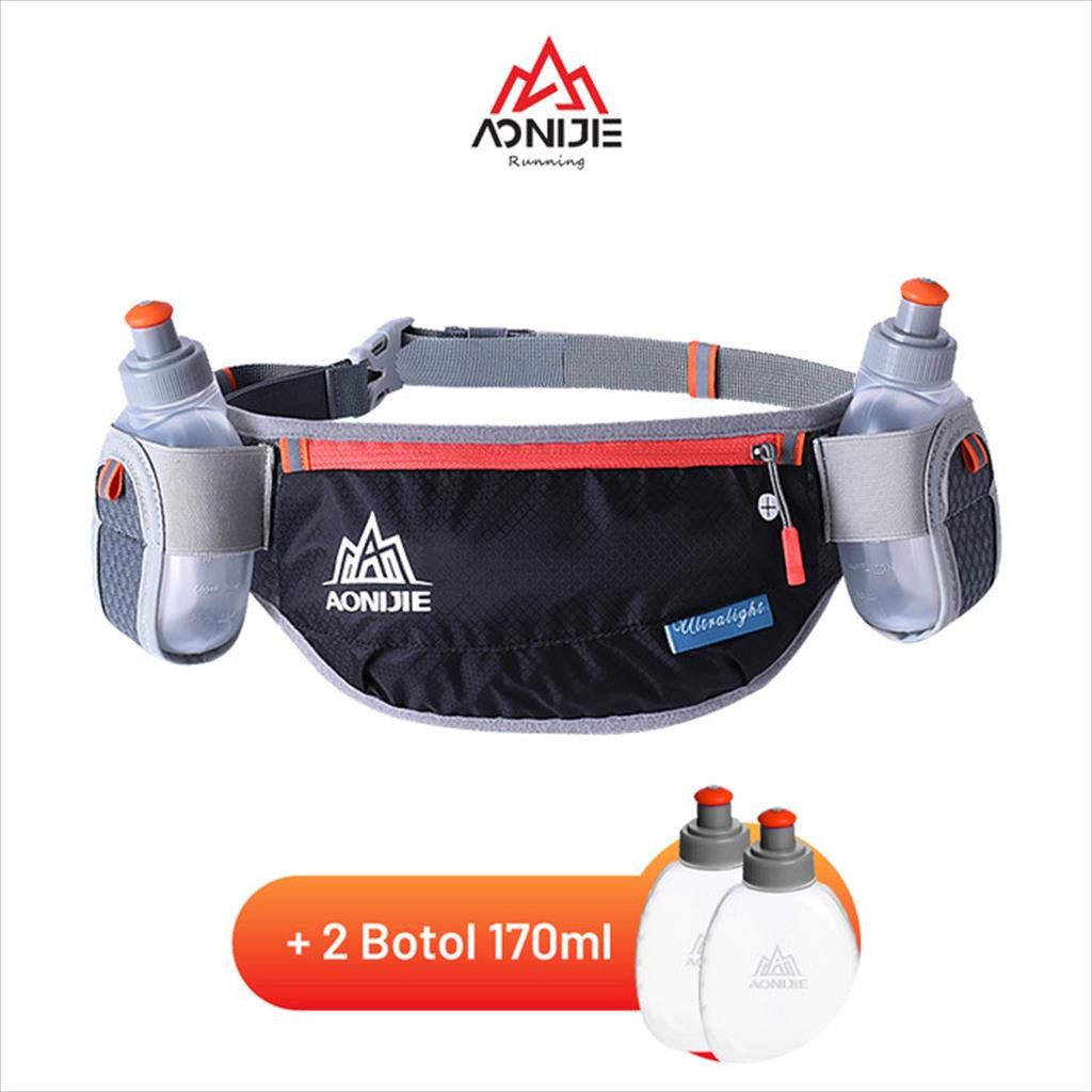 AONIJIE กระเป๋าคาดเอว อาโอนิจิ จ882 กระเป๋าคาดเอวพร้อมขวด - สีดํา