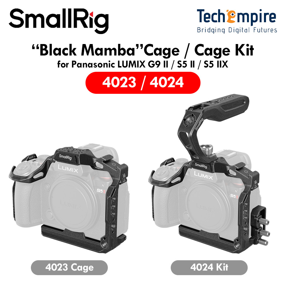 SmallRig BLACK MAMBA Cage for PANASONIC LUMIX G9 II / S5 II / S5 IIX Cage Kit [4024] / Cage [4023]