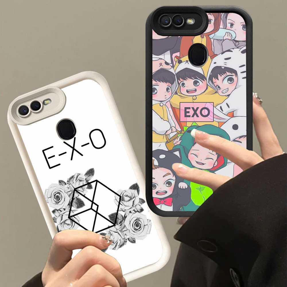 XI85 ปลอก EXO สําหรับ OPPO A12s A3S A12 A11K F9 F7 A12E A5S A1K A5 A7 Pro สีดําสีขาว