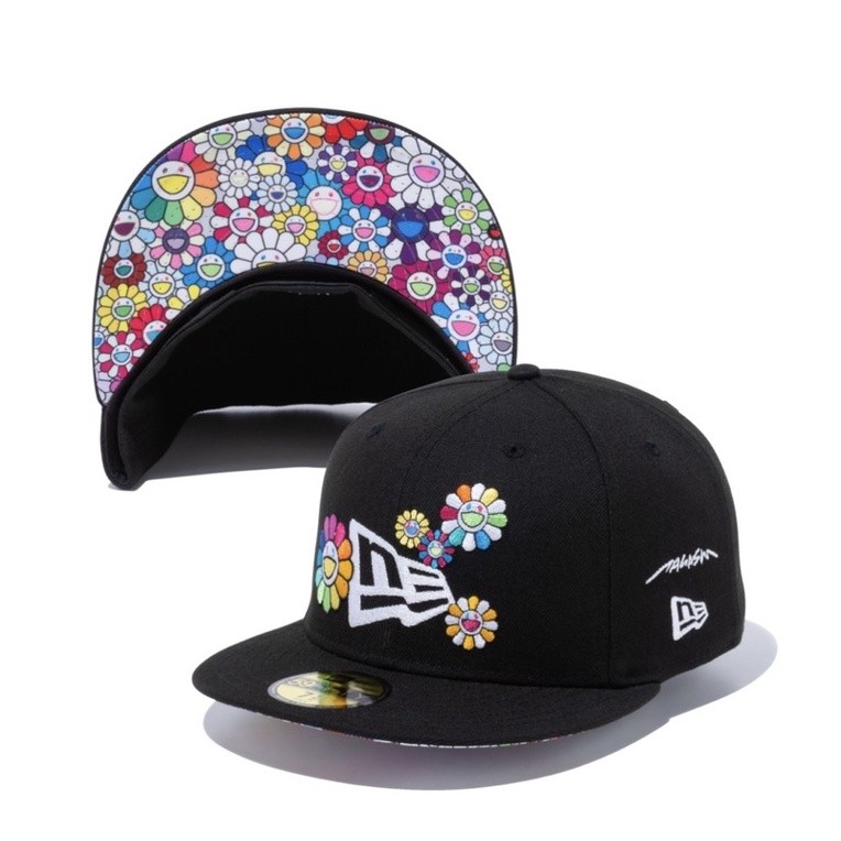 ♞,♘,♙(พร้อมส่ง ของแท้100%) NEW ERA INTL 59FIFTY X TAKASHI MURAKAMI OHANA BLACK hje