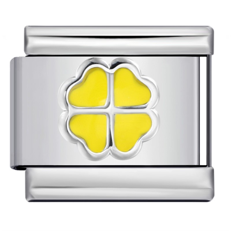 สีสันสีชมพูสีฟ้าสีเขียวสีแดง Clover Italian Charm Link Fit 9 มม.สร้อยข้อมือสแตนเลสทํา DIY ลูกปัดแฟชั่นเครื่องประดับ - รูปที่ 3