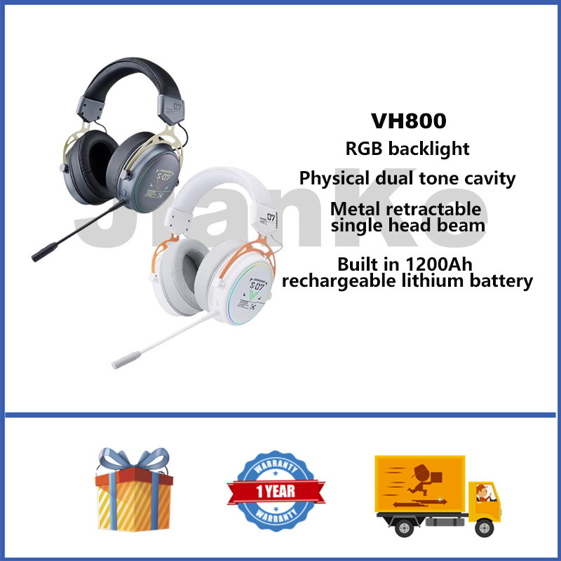 Rapoo VH800 ชุดหูฟังไร้สาย RGB ชุดหูฟังสําหรับเล่นเกมตัดเสียงรบกวนสองโหมดพร้อมไมโครโฟน