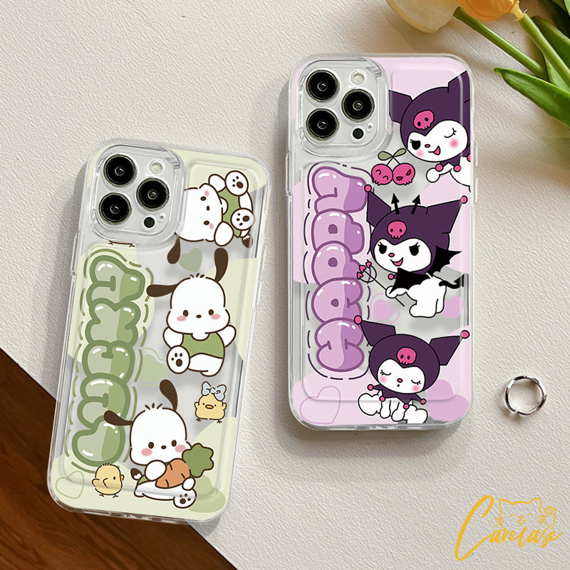 สนุกสวย Kuromi สําหรับ OPPO A55 A57 A58 A60 A78 A7 A5S A12 A74 A77S A93 A94 A95 F9 F11 กันกระแทกกันฝุ่นกรณีโปร่งใส