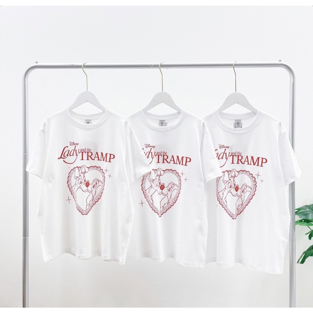 ♞,♘,♙Ronron Heart Lady And The Tramp Basic Fit T-Shirt lki