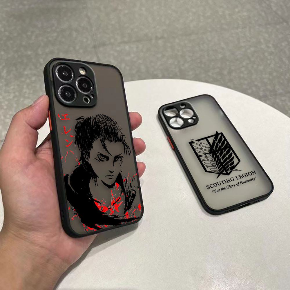อะนิเมะโจมตีบนTitan Eren Jaeger MatteสําหรับXiaomi 10T 11 11T 12 12S 12X 12T POCO C40 F3 F4 F5 M3 M4