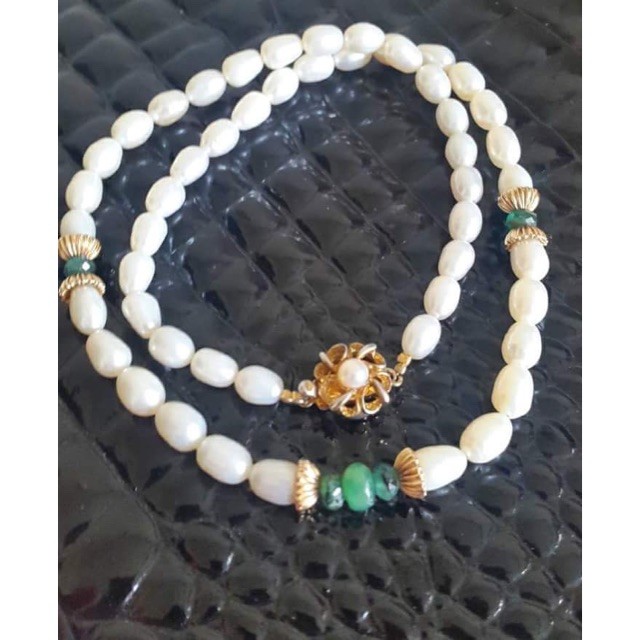 สร้อยคอมุกแท้คั่นทองแท้18k