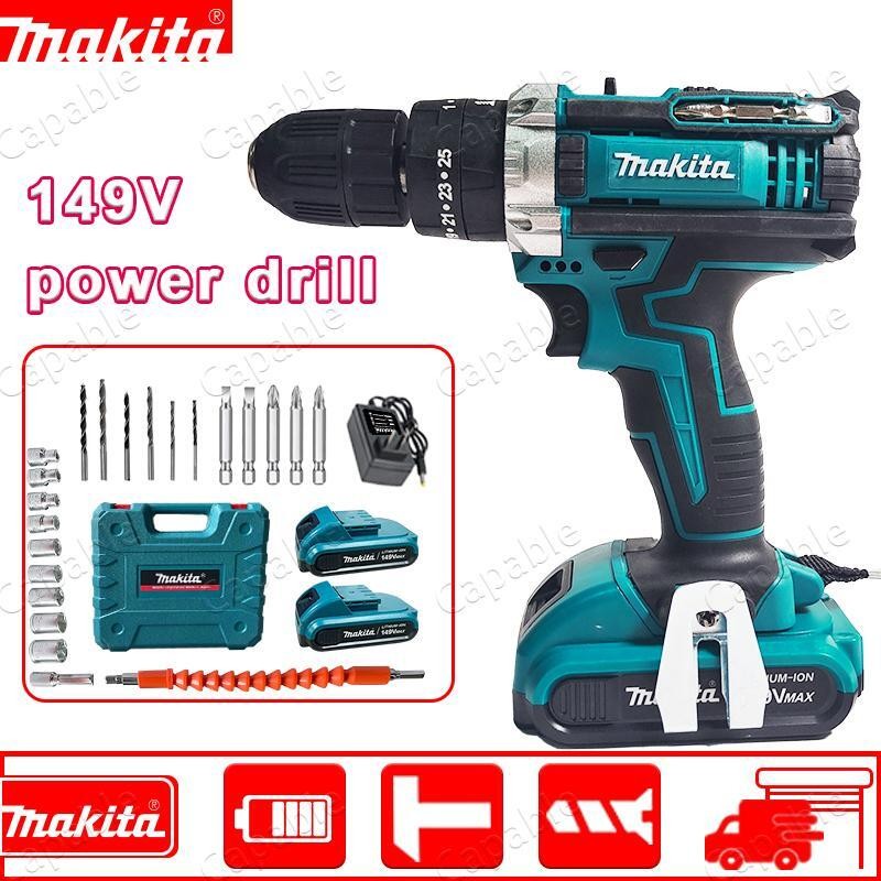 68/149V Electric Drill Hammer Impact 2x Battery Cordless Screwdriver Power