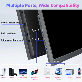 GOOJODOQ หน้าจอขยาย หน้าจอ IPS มุมกว้างขนาด 18.5 นิ้วที่ยอดเยี่ยม 1080P FHD 100% sRGB 100hz ภาพสดใส ดีไซน์บางเฉียบและพกพา