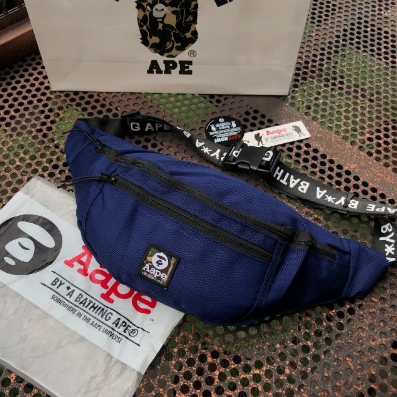 Aape Waistbag Blue กระเป๋าคาดเอว Unisex ฟรีถุงกระดาษ Aape