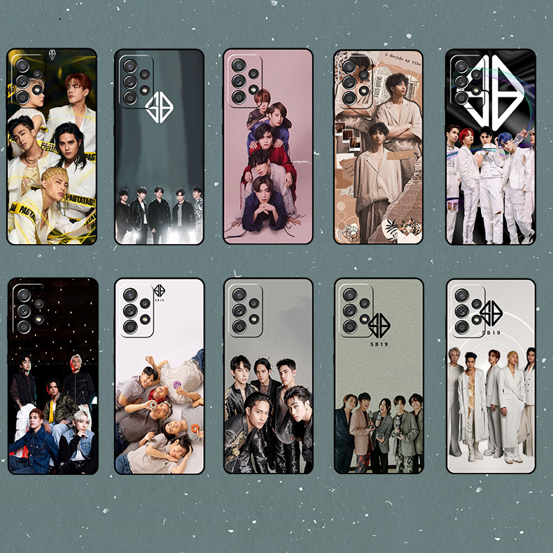 SAMSUNG แฟชั่นพิมพ์สําหรับSamsung A5 A6 A7 A8 A9 A01 A02 A02S A03S SB19 นุ่มสีดําTPUเคสโทรศัพท์