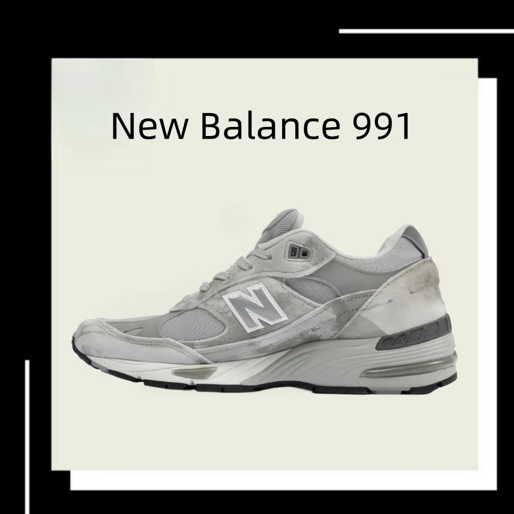 New Balance NB 991 Washed Grey สีเทา ของแท้ 100 % gentleman Woman style Sports shoes Running shoes