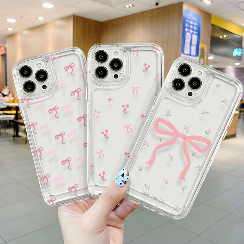 Insแฟชั่นดอกไม้สีชมพูBowsเคสโทรศัพท์สําหรับInfinix X6511 X6511E X6823 X680B X657B X665B X665E X6831 