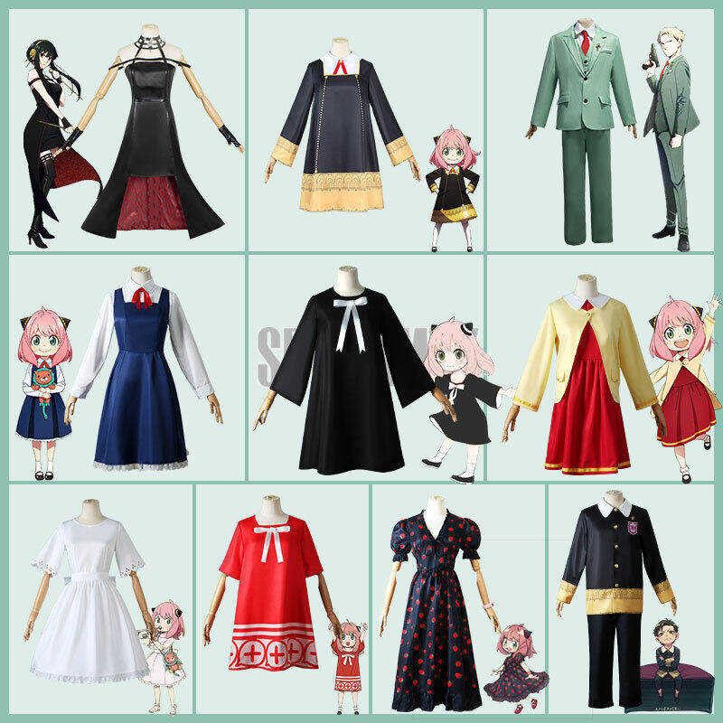 LY Anime Spy×Family Twilight Yor Anya Forger Cosplay Costume Dress Halloween Clothing ชุดคอส